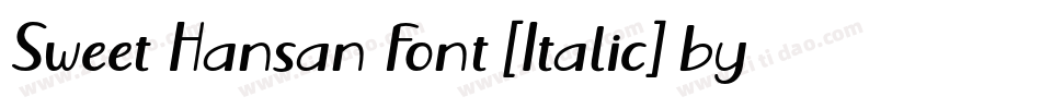 Sweet Hansan Font [Italic] by 7NTypes字体转换